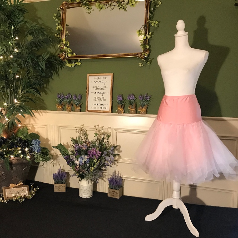 Pink layered petticoat skirt